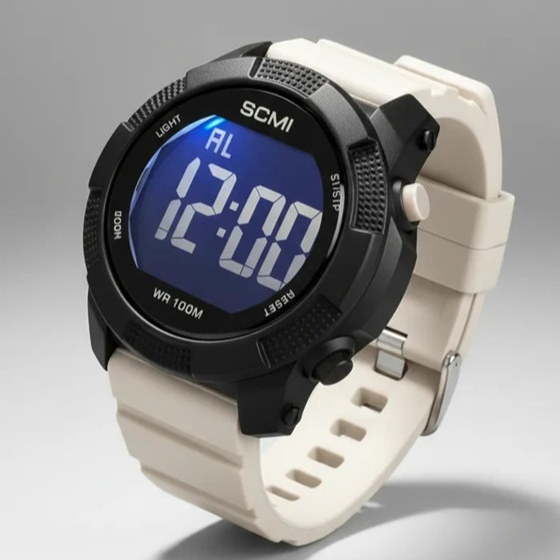 Relogio masculino esportivo super estiloso resistente emborrachada luz pulseira borracha leve