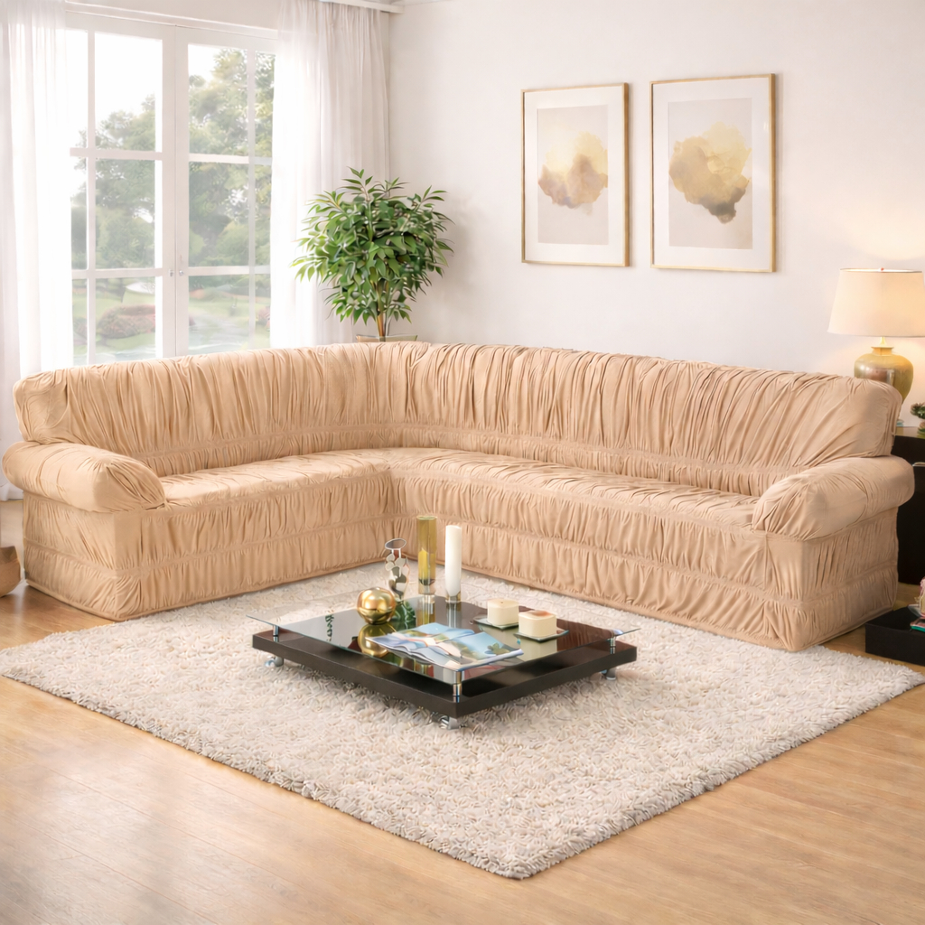 Capa para Sofá de Canto Elástica Ajuste Perfeito – Proteção Completa