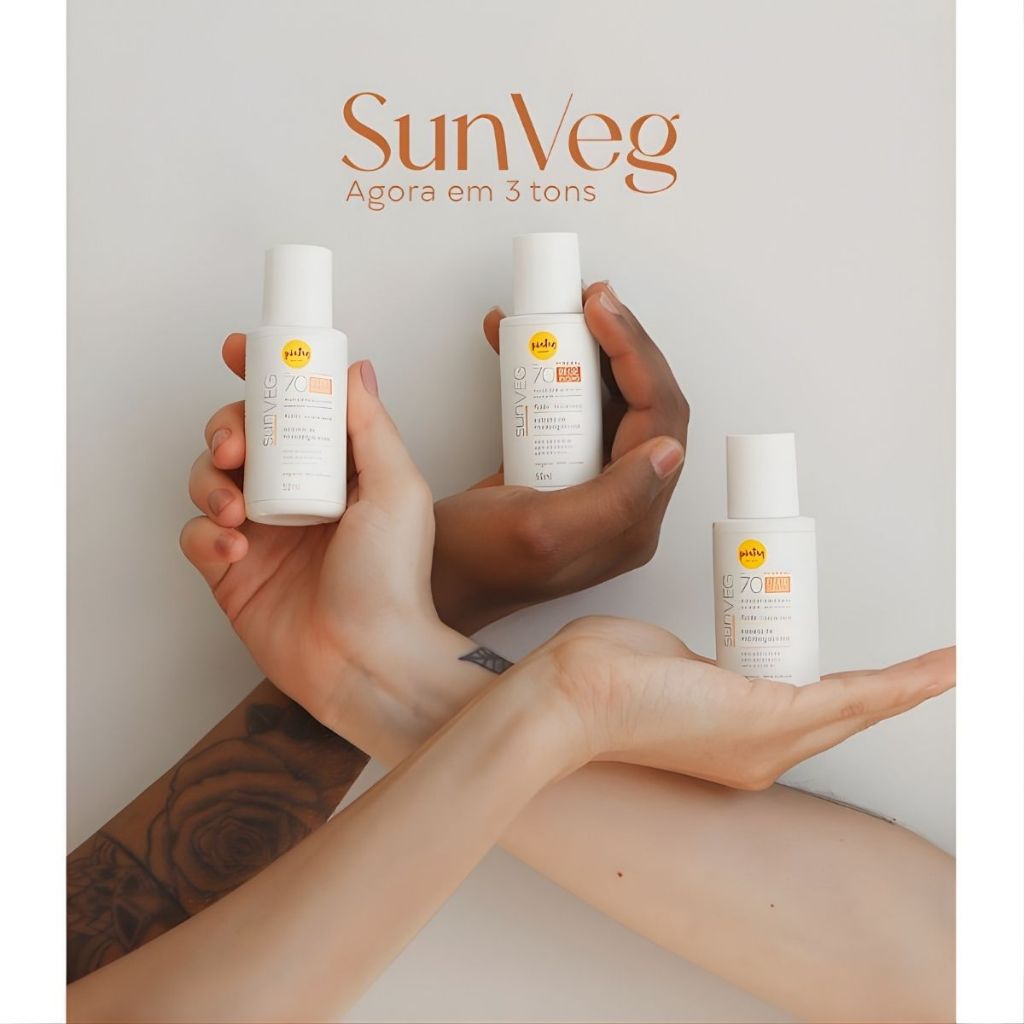 Protetor Solar Facial Mineral Sunveg Com Cor Fps70 Vegano