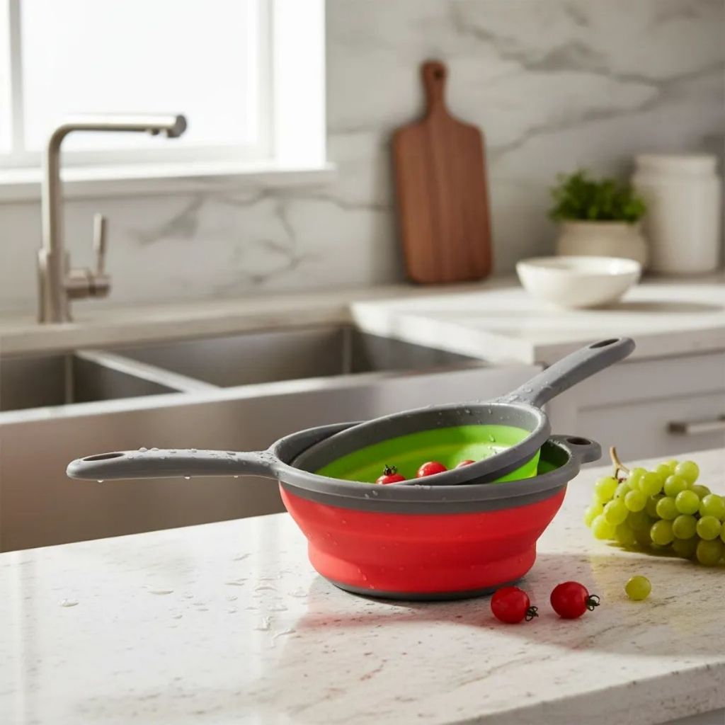 Escorredor Dobrável De Silicone Higiênico Livre De BPA VMP Utilidades Domésticas Cozinha