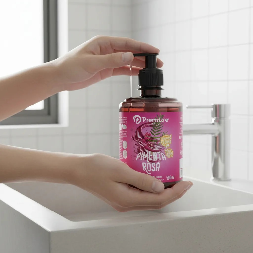 Detalhes do Sabonete Líquido Vegano Pimenta Rosa 500ml Premisse