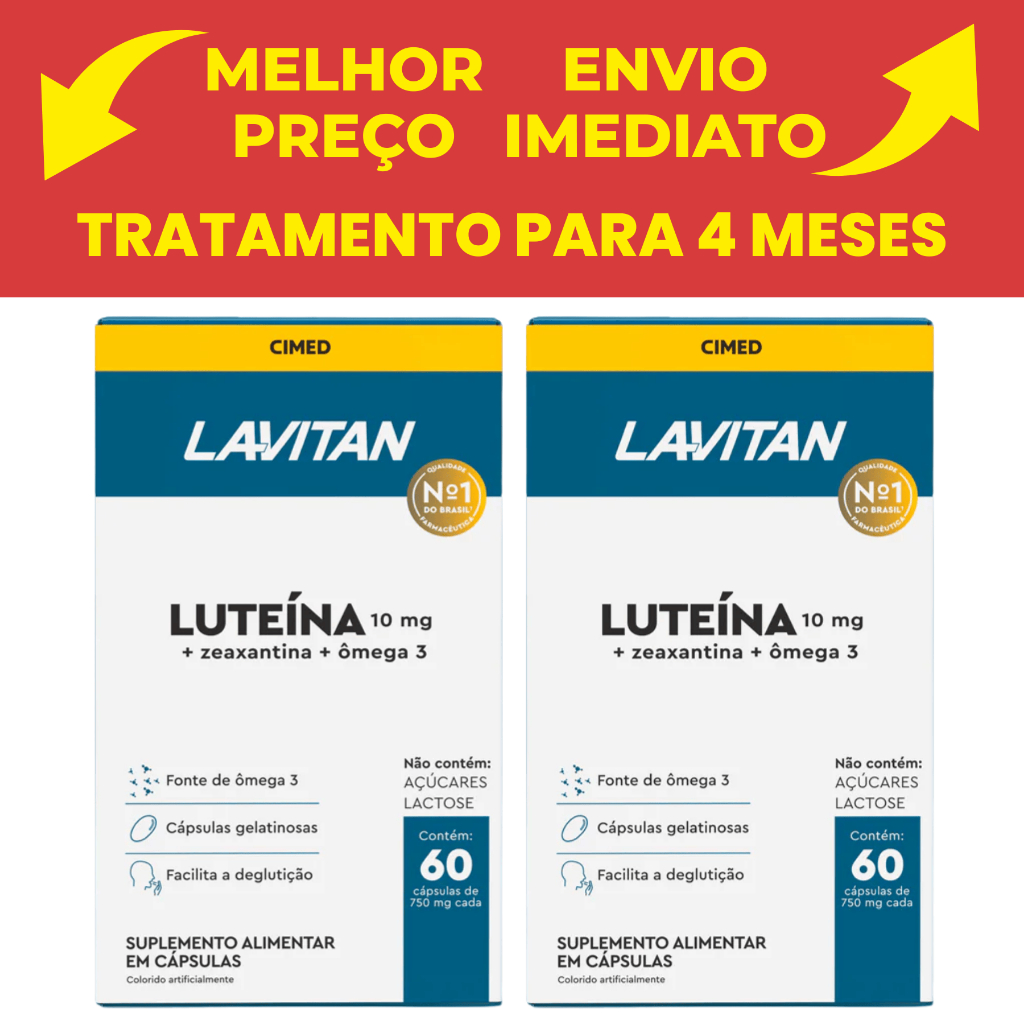 Kit 2 Unidades Lavitan Luteína com Zeaxantina e Ômega 3 com 60 Cápsulas