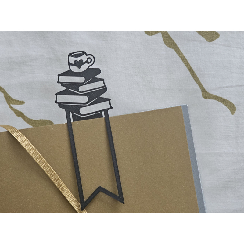 [EXCLUSIVO] Marcador de Pagina CAFE LIVROS Bookmark Marca Pagina Impressao 3d