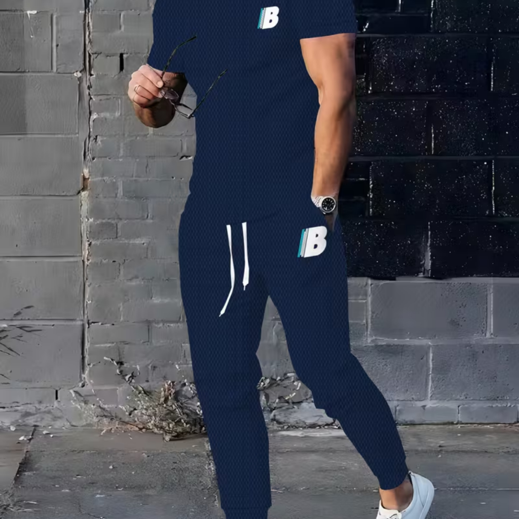 Kit Streetwear Calça Moletom + Camiseta Masculino Casual Moderno Estiloso Confortável