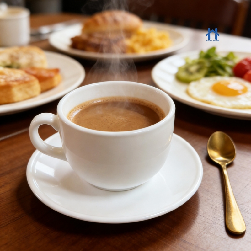 Conjunto de Xícara e Pires de Porcelana  12 Peças para Café e Chá