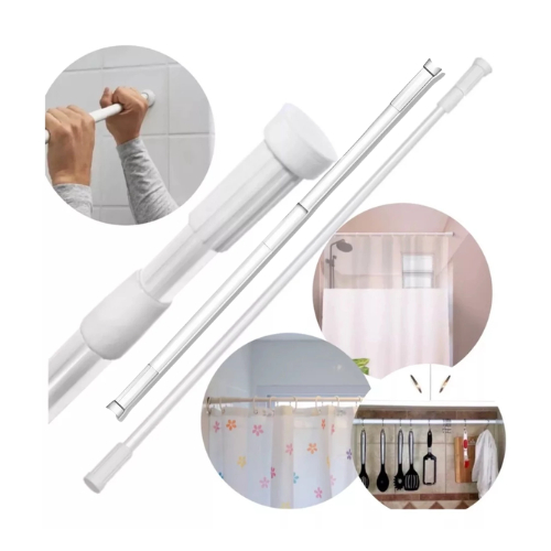 Varão Bastão Extensível Ajustável, Ideal para Cortinas de Box