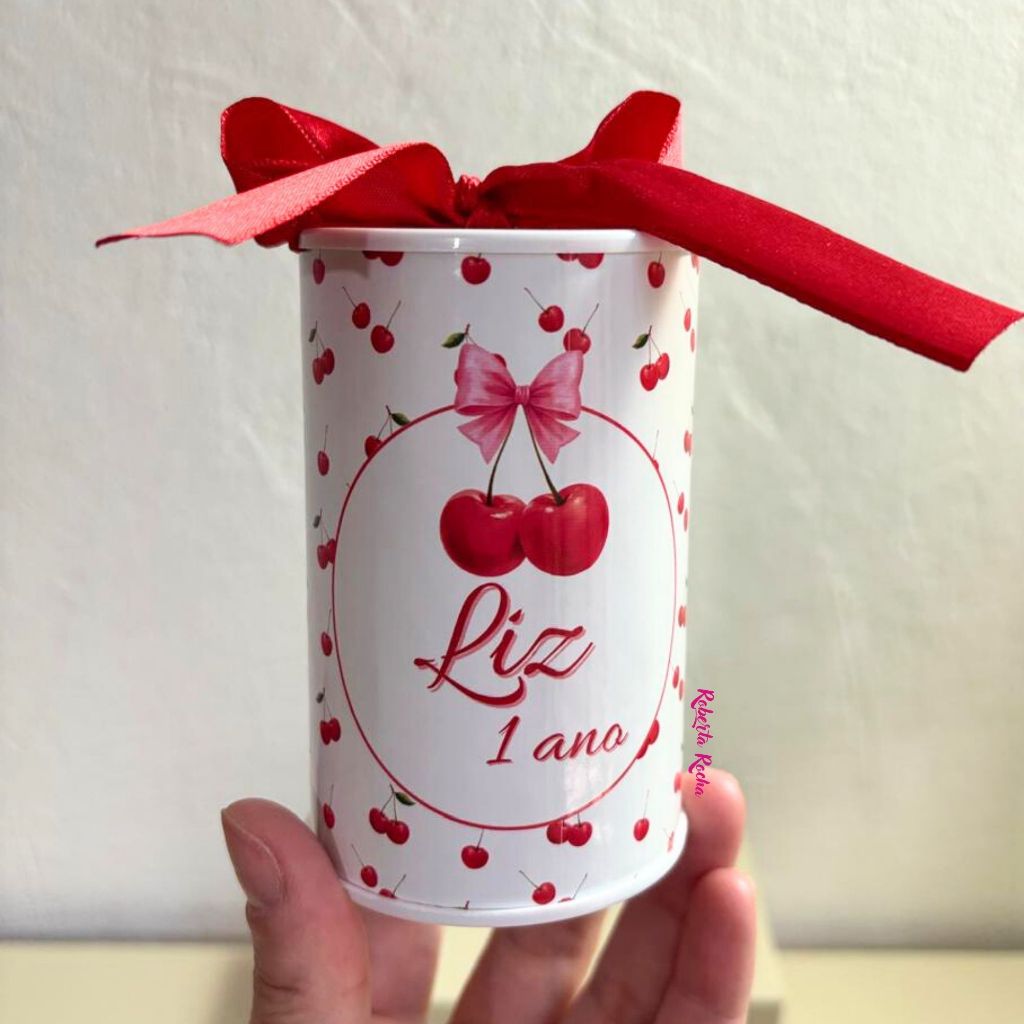 Cofrinho lembrancinha Personalizado CEREJINHA | Lembrancinha Aniversário Personalizada