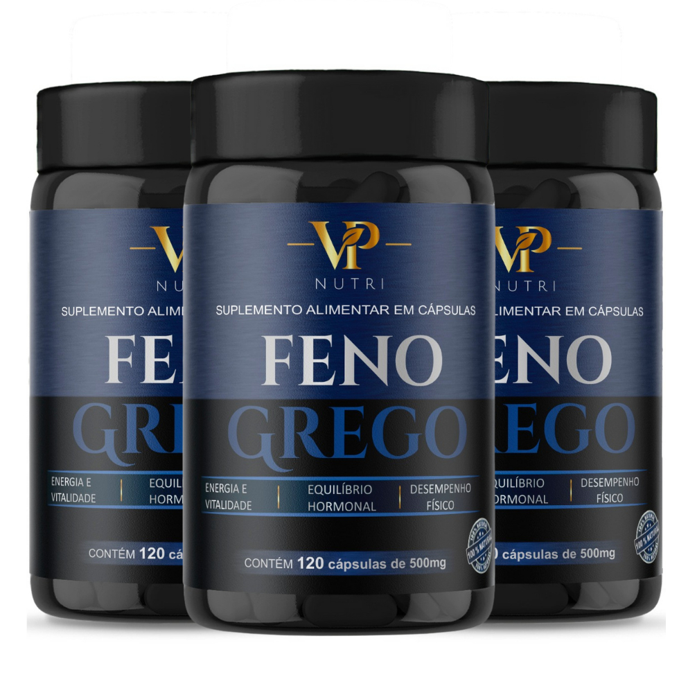 Kit Com 3 Feno Natural 120 Cápsulas 500mg