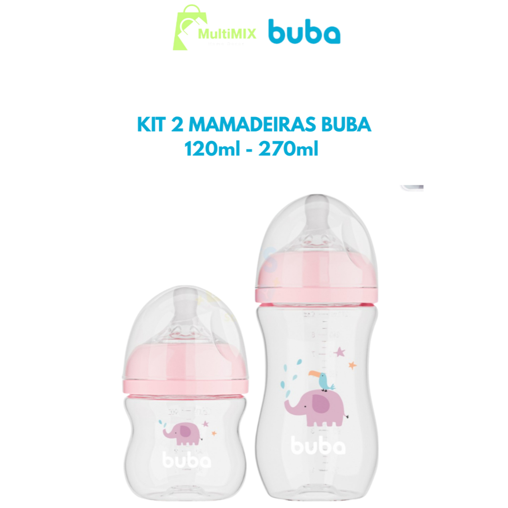 Kit 2 Mamadeiras BUBA Easy Flow Anticólica 120 e 270 ML Original Lacrada anticólica Bico PétalaAvent em Oferta na Shopee