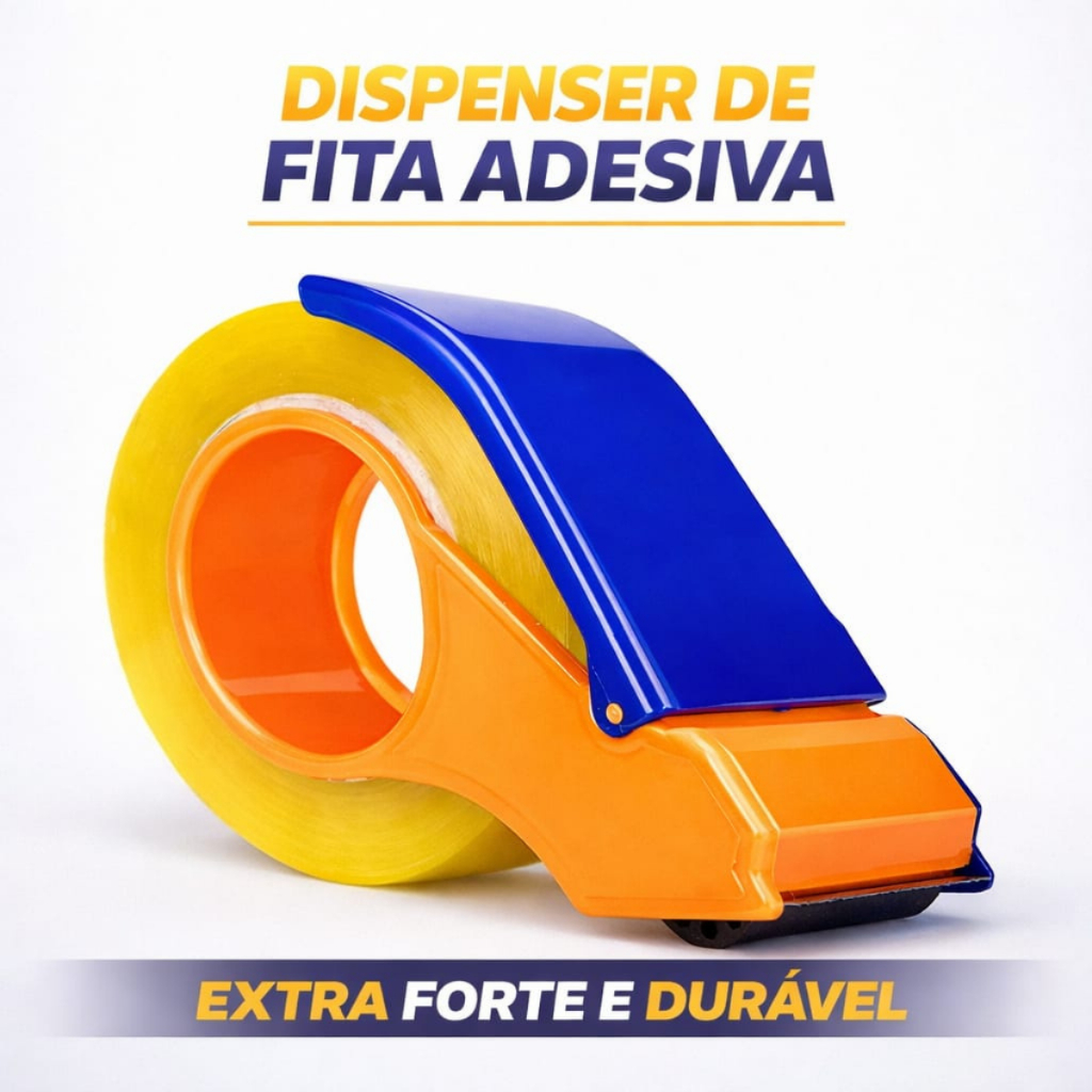 Aplicador Durex Fita Adesiva 500m Reforçado Dispenser Profissional Embalagem Caixas Rolo Suporte