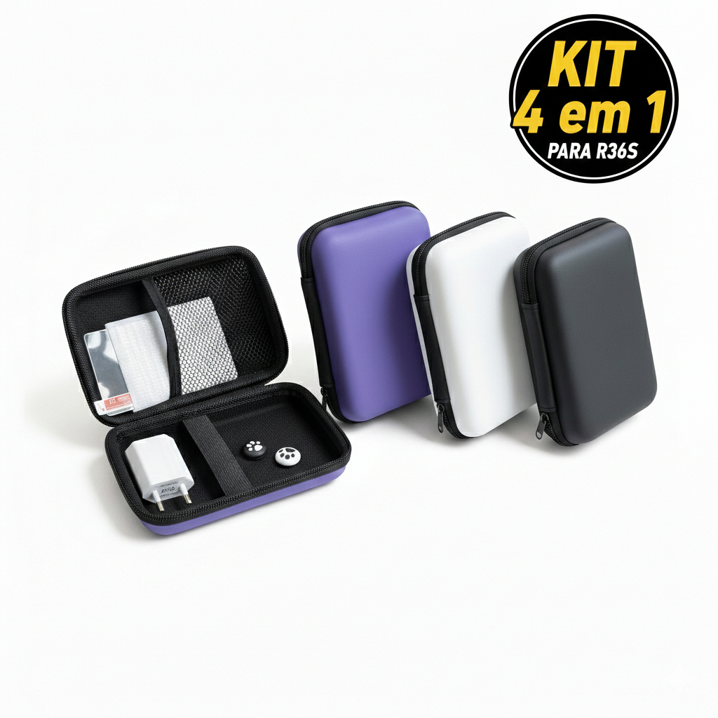 Kit - Case R36s, R35, K36, L35 + Fonte Carregador 5v + Película de Vidro + Par GripStick Protetor Contra Riscos e Impact em Oferta na Shopee
