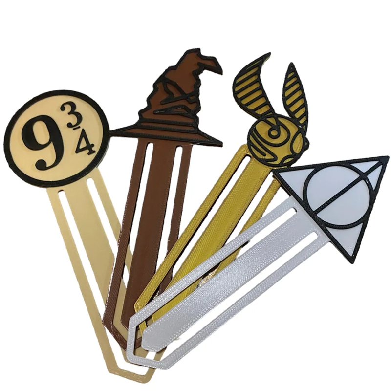 [EXCLUSIVO] Marcador de Pagina KIT 4 PCS HARRY POTTER Bookmark Marca Pagina Impressao 3d