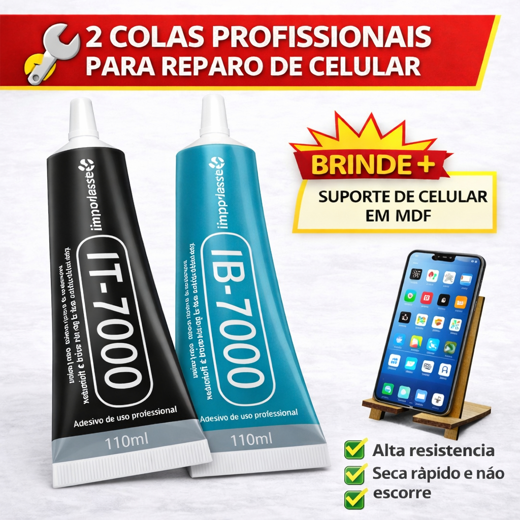 Kit 2 Colas IB7000 IT7000 Implastec Original Reparo Tela Celular Display Touch Tablet