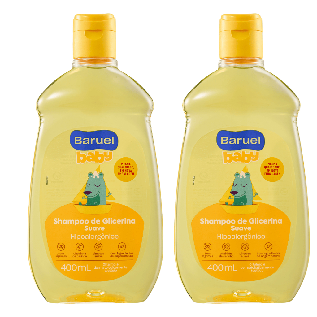 Kit 2 Shampoos Baruel Baby Glicerina Suave 400ml cada