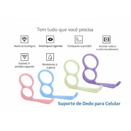 Suporte de Dedo para Celular, Anel Finger Grip Apoio para Mão, Impresso em 3D - Envio Sortido