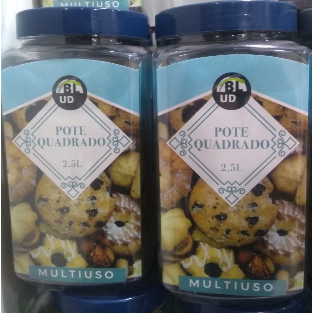 (6.37) POTE QUADRADO LISO TP AZUL 2500ML - COMERCIAL B L FESTO UTILIDADE (NC)
