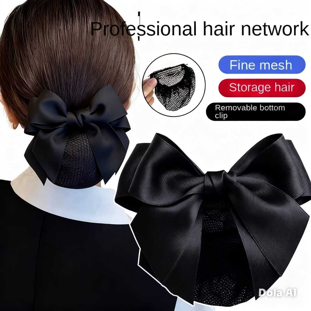 Rede de Cabelo Profissional para Enfermeira com Flor Enrolada e Laço – Elegante e Confortável em Oferta na Shopee