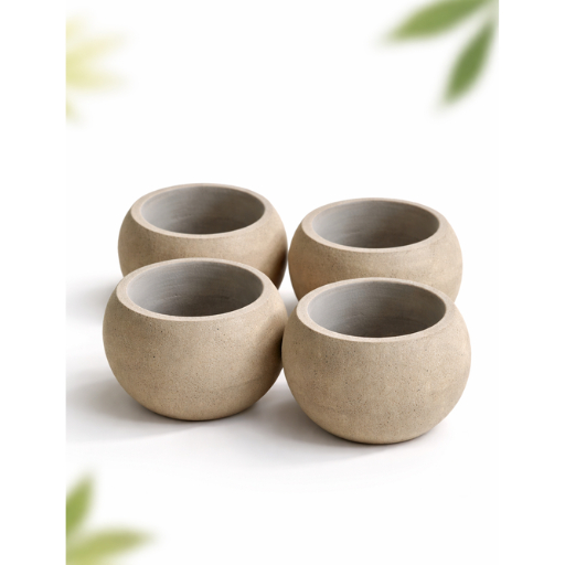 Kit 4 Vasinhos de Cimento para Suculentas Cactos e Plantas Pequenas e plantas naturais e impermeabilizado