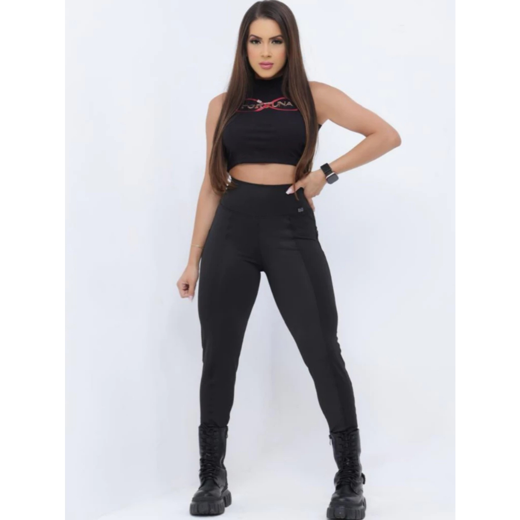 Calça Lipo Tecido Suplex Power Modeladora feminina legging