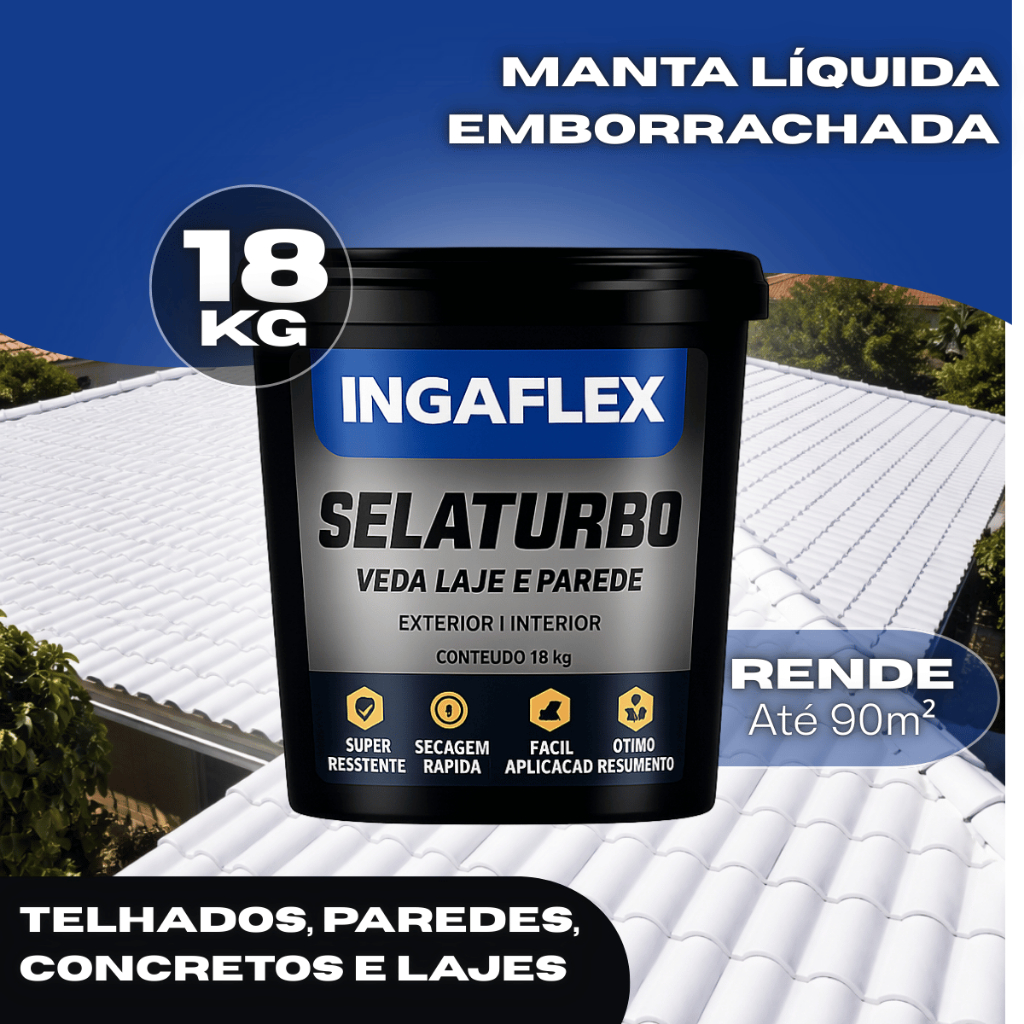 Manta Líquida Emborrachada Impermeabilizante Selaturbo 18kg Alta Aderência Contra Infiltração