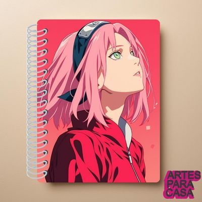 Adesivo para Capa de Caderno Decoração Escolar Infantil Anime Naruto Sakura Haruno Ninja Médica Aldeia da Folha