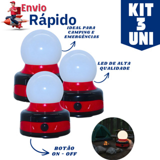 Kit com 3, 2 ou 1 Luminárias Lamparina LED Abajur Portátil com Pilhas Econômico e Sem Fio para Casa Trabalho em Oferta na Shopee