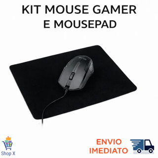 Kit Mouse Gamer mais Mousepad - Mouse Design Ergonômico 1200 DPI Ajustável Alta Precisão Cabo Forte em Oferta na Shopee