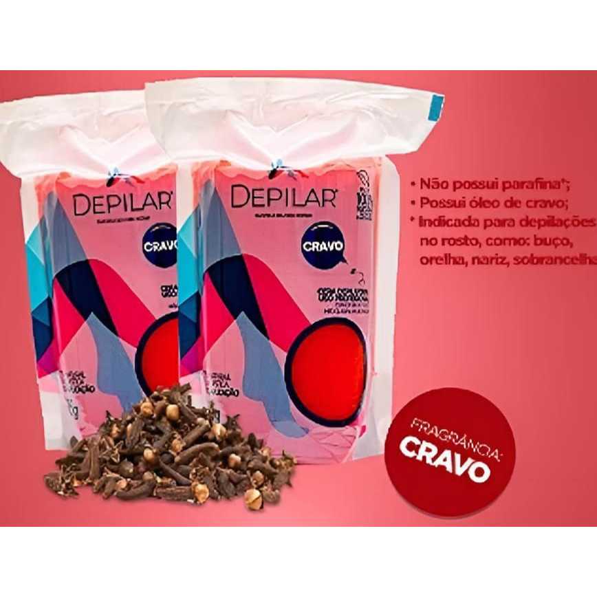 Cera Quente Depilatória Elástica Depilar Cravo 500g