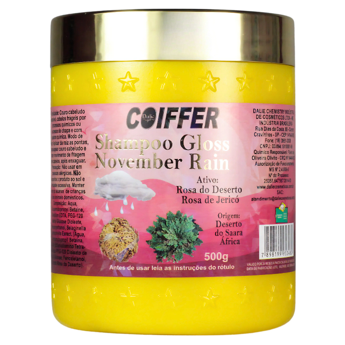 SHAMPOO GLOSS NOVEMBER RAIN COIFFER 500G Couro cabeludo sensível