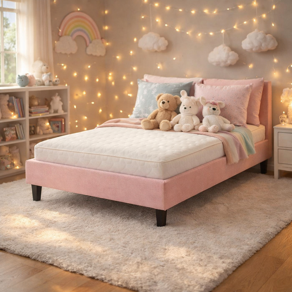 Cama Rosa Infantil Pink Aveludada Para Criança Com Pés Caminha Dobrável Para Quarto Infantil Sofisticada e Moderna em Oferta na Shopee