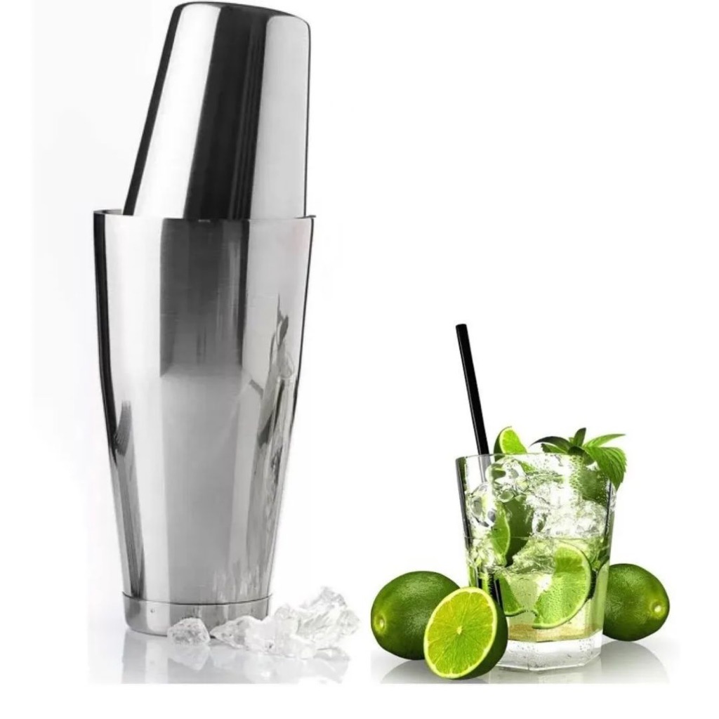 Coqueteleira Boston em Inox 820ml para Barman com Copos de Encaixe Perfeito em Oferta na Shopee