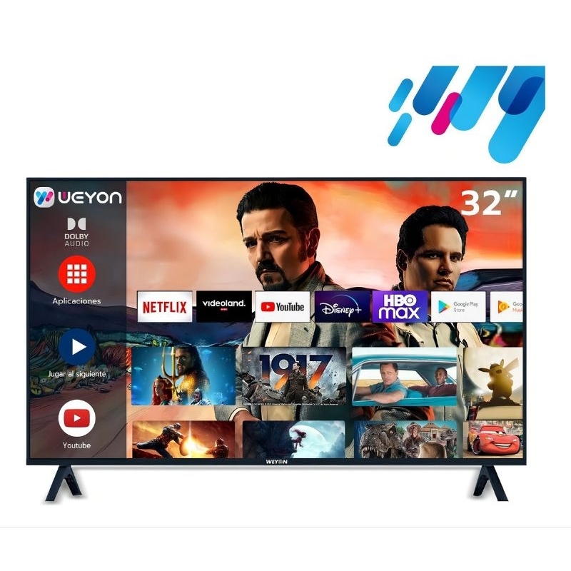 Smart TV 32 Polegadas WEYON Android 14 LED HD WiFi Netflix YouTube Google Cast Bivolt em Oferta na Shopee