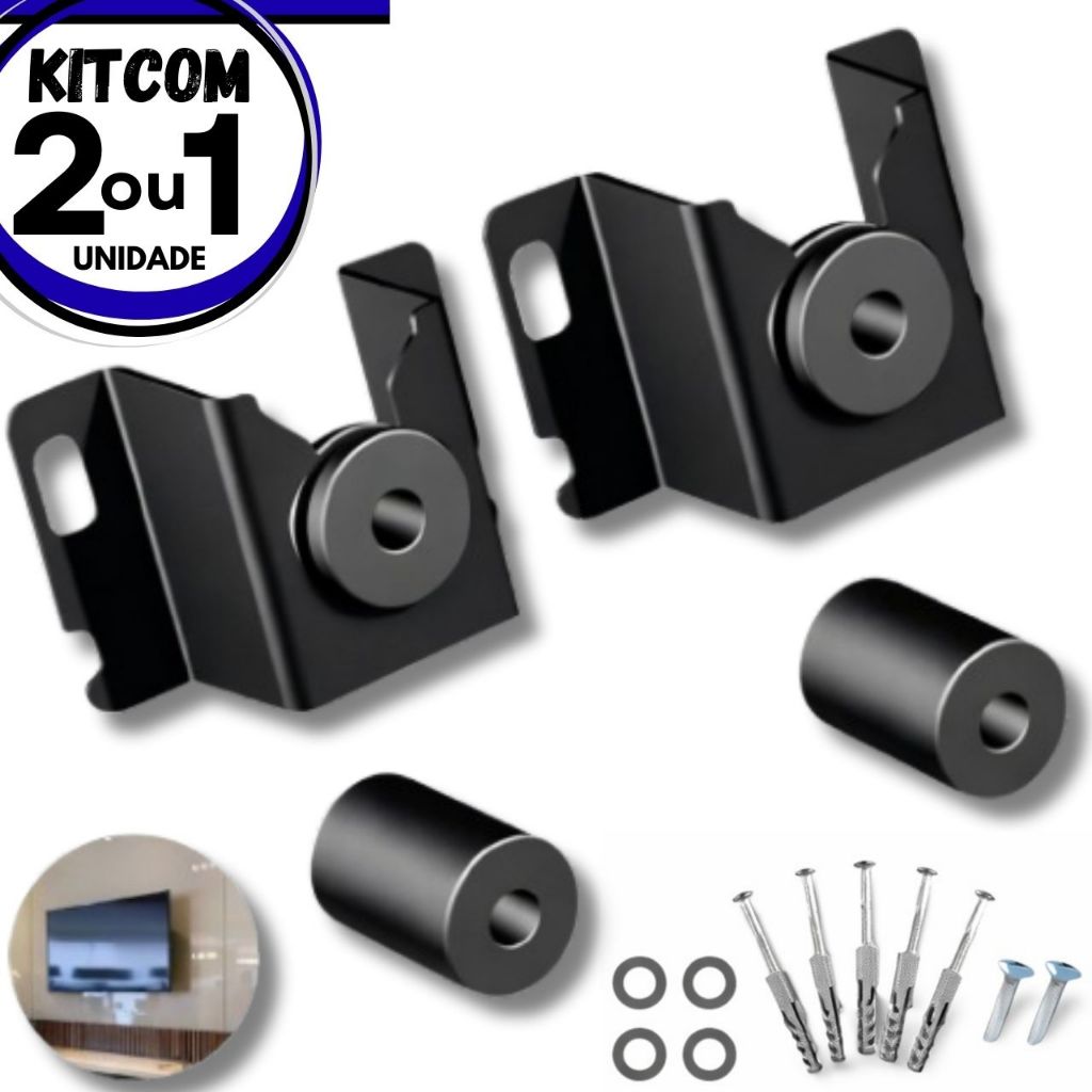 Imagem Kit Suporte TV Universal Fixo para Televisão e Monitor até 85 Polegadas Parede ou Paniel
