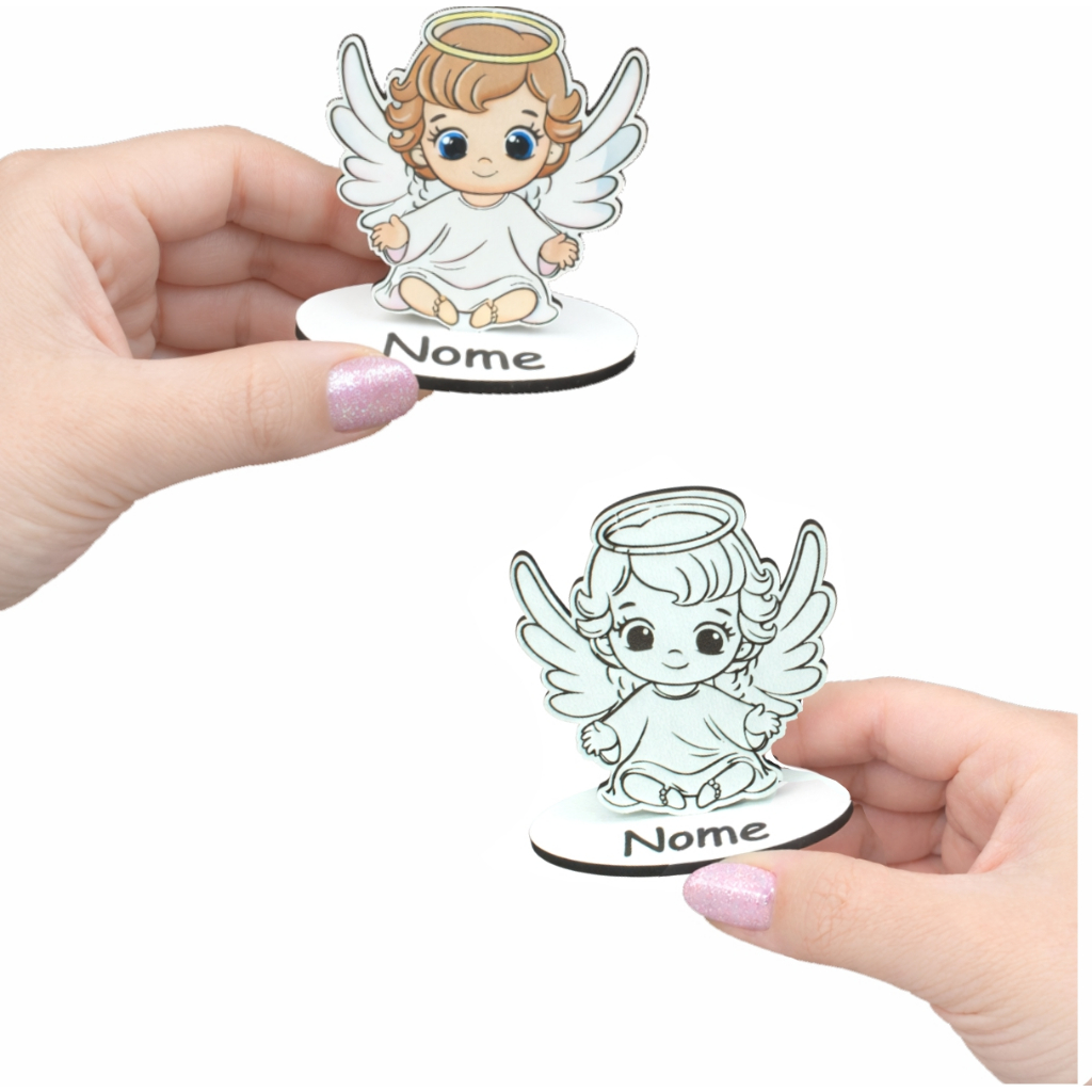 50 Und Lembrancinha Anjinho Personalizada MDF 3mm