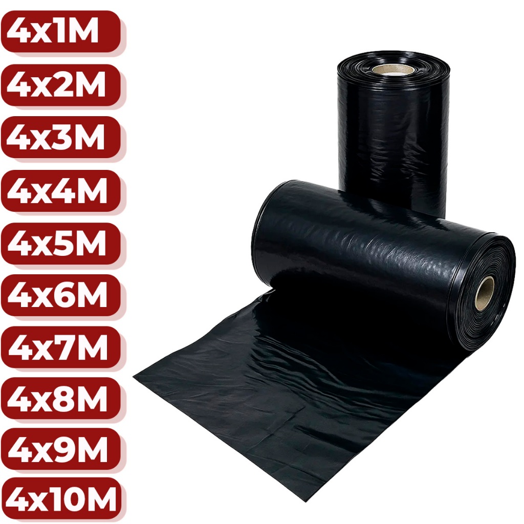 Lona Plástica Preta Proteção Móveis Construção Reformas Pintura Obra Super Reforçada Multiuso 4X10M