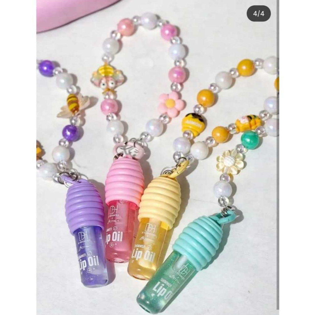 LIPOIL Honey Labial com Brilho com Chaveiro Exclusivo gloss labial AZUL,ROSA,ROXO,AMARELO  COLORIDO