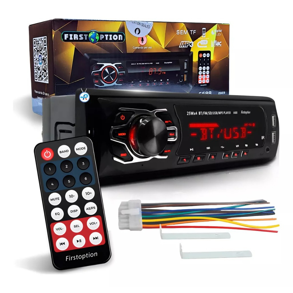 Som Rádio Para Carro Automotivo Com Bluetooth Mp3 Usb 2 Ano Garantia em Oferta na Shopee