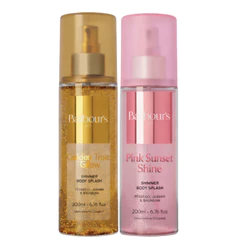Kit 2 Body Splash Shimmer com Brilho Golden Pink Barbour's 200ml