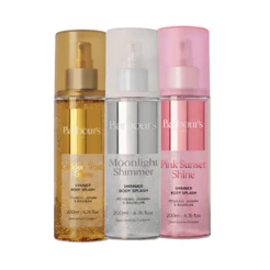 Kit 3 Body Splash Shimmer com Brilho Golden Pink Moonlight Barbour's 200ml