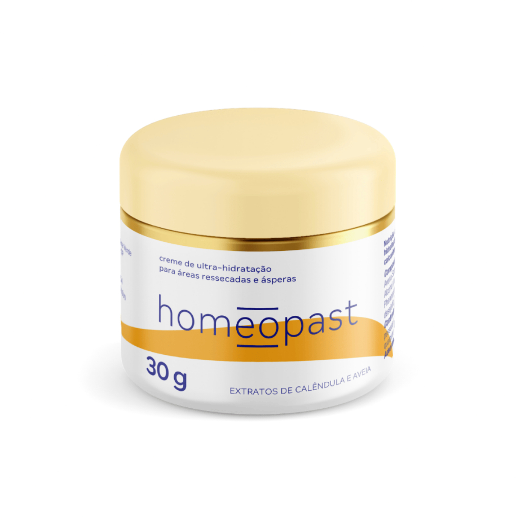 Creme Ultra Hidratação Homeopast 30g - Pés, Cotovelos e Joelhos C/ Ressecamento Extremo
