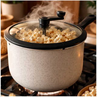 Panela Pipoqueira Ceramica 5,5 Litros  Tampa com Vidro Temperado Brinox - SEM INDUÇÃO em Oferta na Shopee