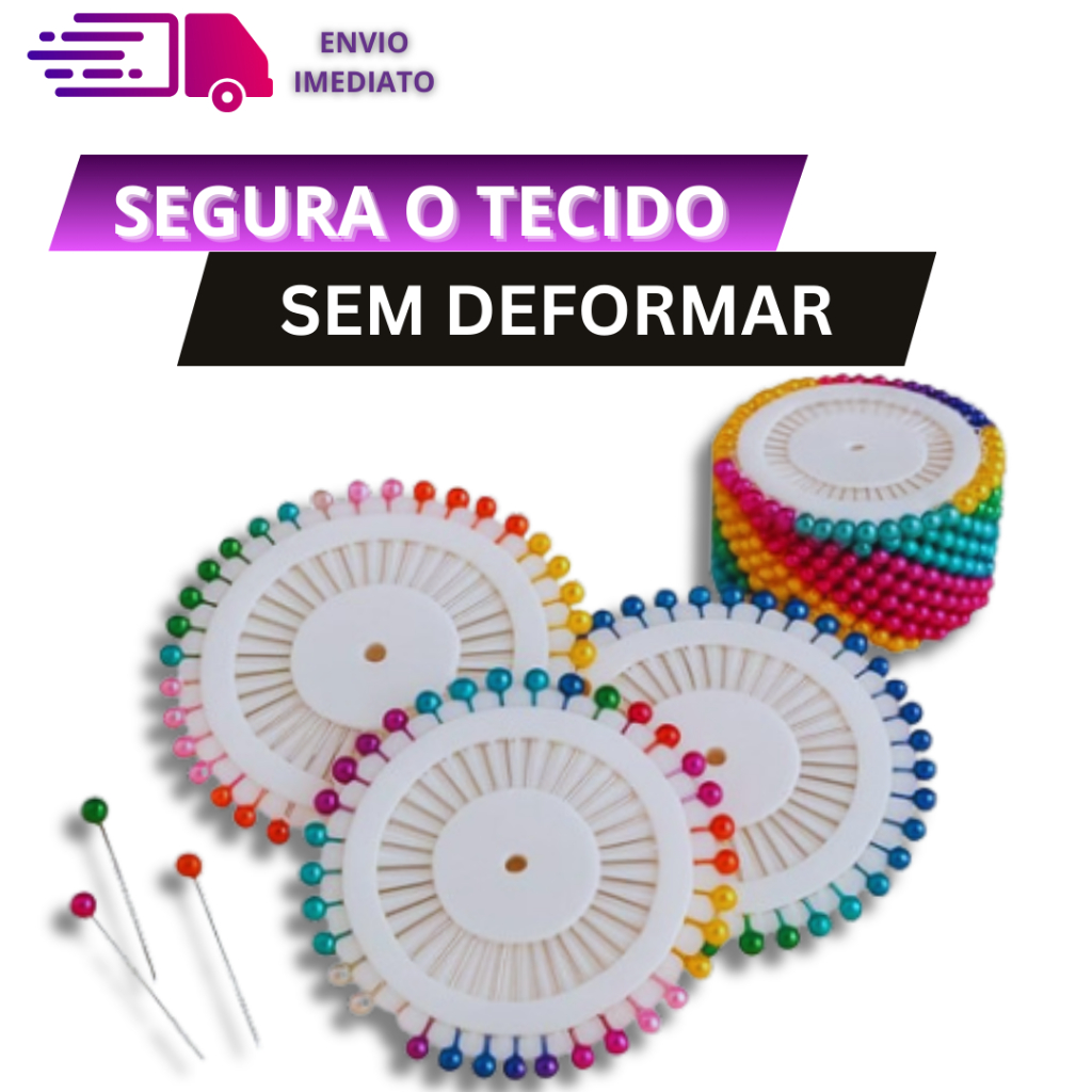 Alfinetes Fino De Costura Cabeça Colorida Rolos Para Costuras Marcações Carnaval Artesanato em Oferta na Shopee