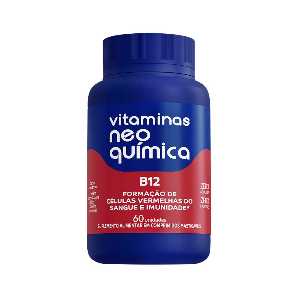 Vitamina B12 Metilcobalamina Neo Química 60 Comprimidos Mastigáveis – Zero Açúcar em Oferta na Shopee