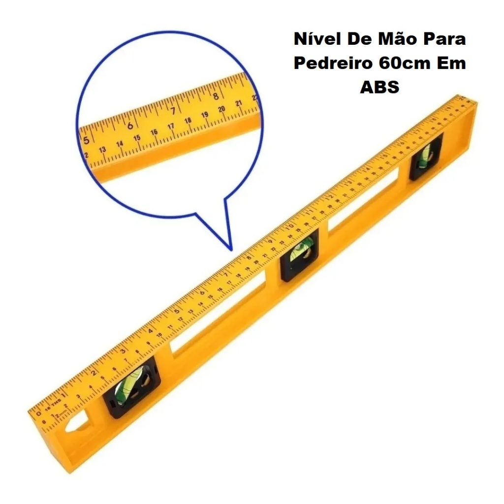 Régua Com Nível Para Pedreiro 60cm Reforma Construção