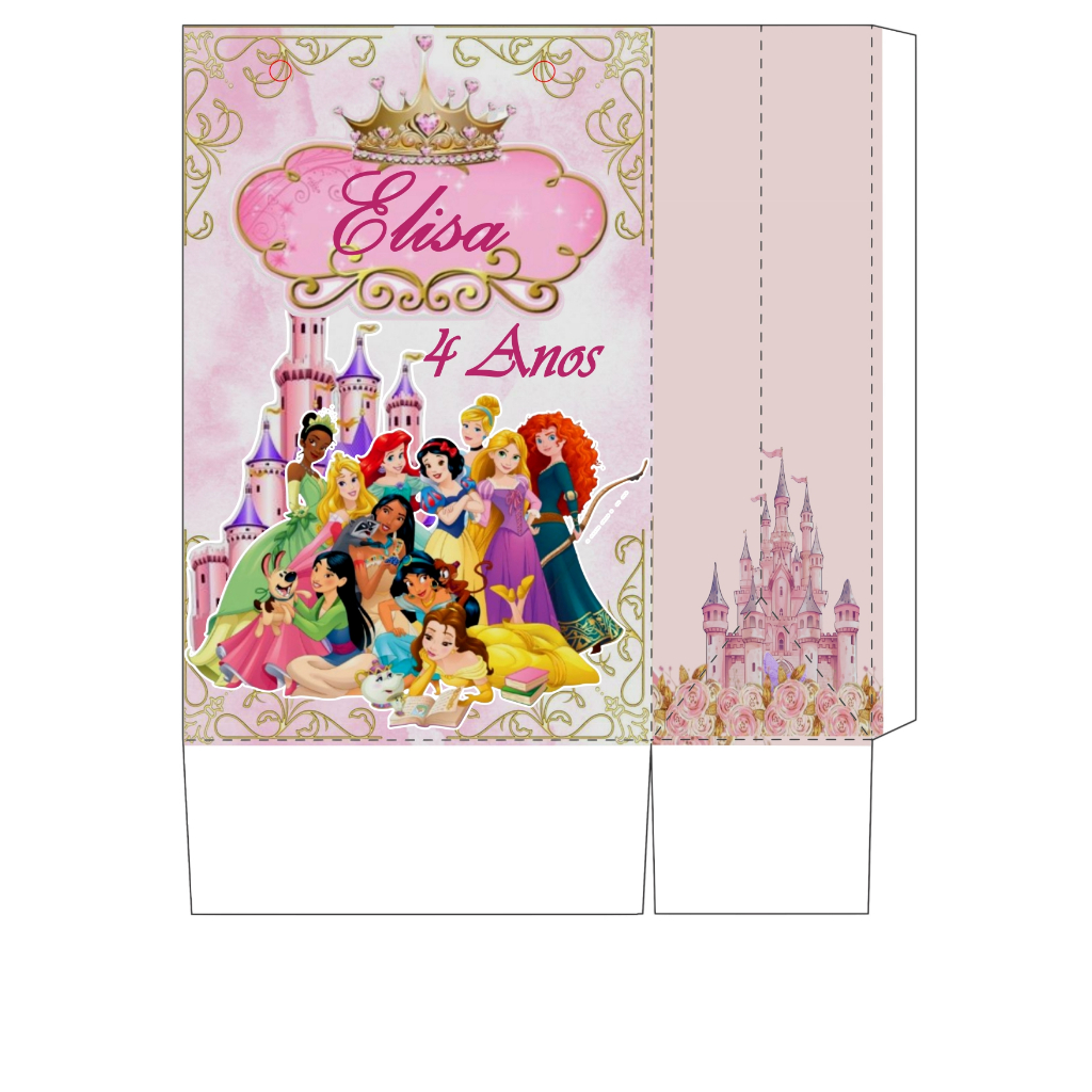 Sacolinhas Personalizadas Lembrancinhas para festa Tema Princesas  - Pegue e Monte