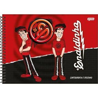Caderno De Desenho Enaldinho Cartografia Capa Dura 80 folhas em Oferta na Shopee