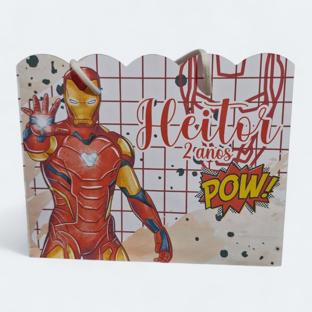 40 SACOLINHA PERSONALIZADAS HOMEM DE FERRO - PEGUE E MONTE - Sacolinha | Lembrancinha | Mimos | Aniversário HOMEM FERRO