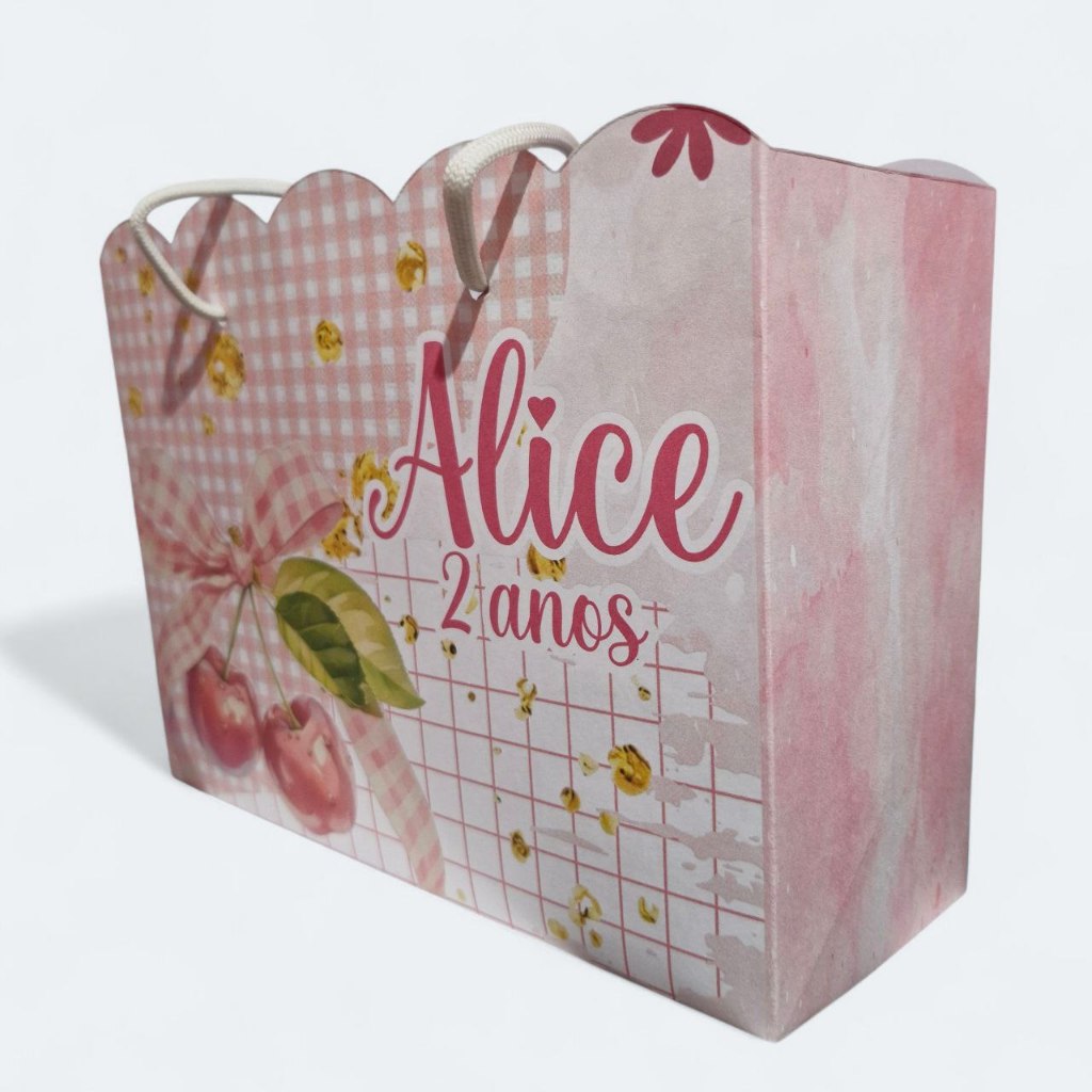40 SACOLINHA PERSONALIZADAS CEREJINHAA - PEGUE E MONTE - Sacolinha | Lembrancinha | Mimos | Aniversário CEREJA