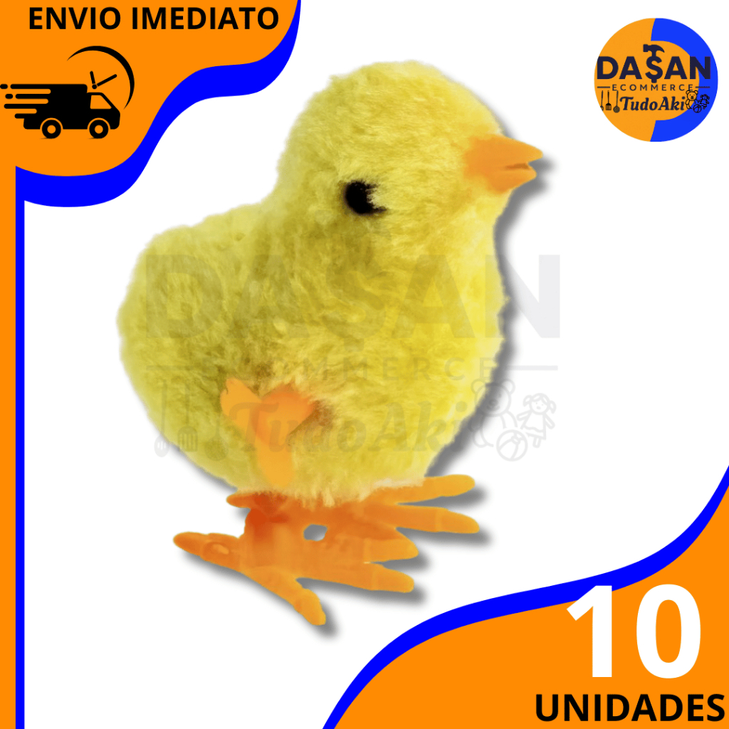 Kit com 10 Pintinhos Amarelos Mecânicos a Corda – Brinquedo Infantil Divertido para Festas