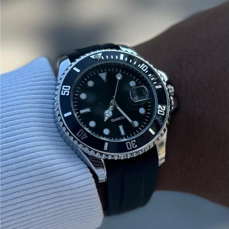 [DAT01]Relógio Masculino Analógico Pulseira de Borracha Movimento Quartzo Data e Hora em Oferta na Shopee